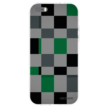 Picasee silikonski prozorni ovitek za Apple iPhone 5/5S/SE - Block Grid