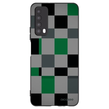 Picasee silikonski črni ovitek za Huawei P Smart 2021 - Block Grid