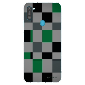 Picasee silikonski prozorni ovitek za Samsung Galaxy M11 - Block Grid