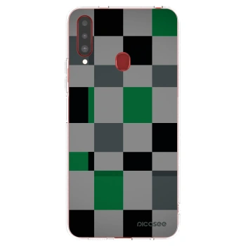 Picasee silikonski prozorni ovitek za Samsung Galaxy A20s - Block Grid