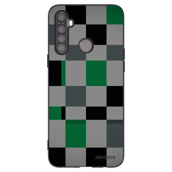 Picasee silikonski črni ovitek za Realme 6i - Block Grid