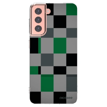 Picasee silikonski prozorni ovitek za Samsung Galaxy S21 5G G991B - Block Grid