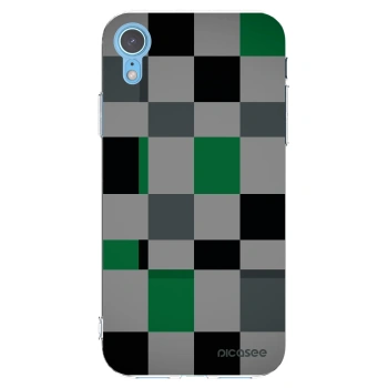 Picasee silikonski prozorni ovitek za Apple iPhone XR - Block Grid