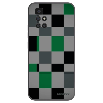 Picasee silikonski črni ovitek za Xiaomi Redmi 10 - Block Grid