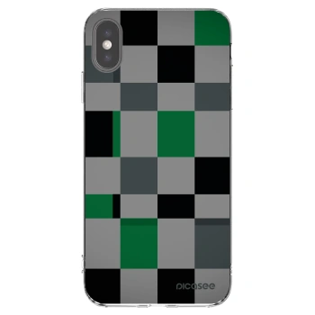 Picasee silikonski prozorni ovitek za Apple iPhone XS Max - Block Grid