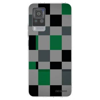 Picasee silikonski prozorni ovitek za Vivo X60 Pro 5G - Block Grid