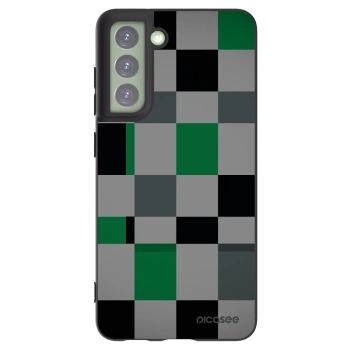 Picasee silikonski črni ovitek za Samsung Galaxy S21 FE 5G - Block Grid