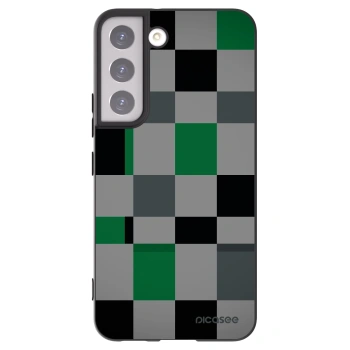 Picasee silikonski črni ovitek za Samsung Galaxy S22 5G - Block Grid