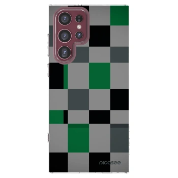 Picasee silikonski prozorni ovitek za Samsung Galaxy S22 Ultra 5G - Block Grid