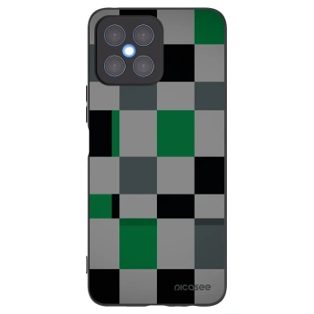 Picasee silikonski črni ovitek za Honor X8 4G - Block Grid