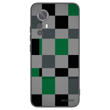 Picasee silikonski črni ovitek za Xiaomi 12X - Block Grid
