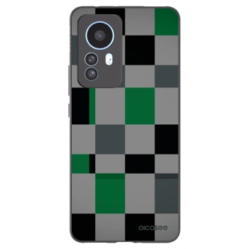 Picasee silikonski črni ovitek za Xiaomi 12T Pro - Block Grid