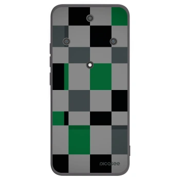 Picasee silikonski črni ovitek za Honor Magic5 Lite 5G - Block Grid
