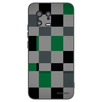 Picasee silikonski črni ovitek za Xiaomi 13 - Block Grid