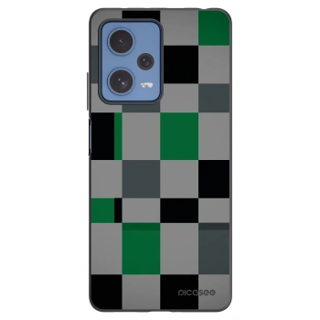 Picasee silikonski črni ovitek za Xiaomi Redmi Note 12 Pro 5G - Block Grid