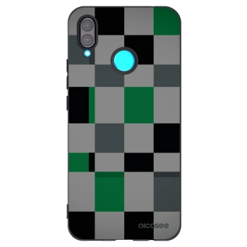 Picasee silikonski črni ovitek za Huawei Nova 3 - Block Grid