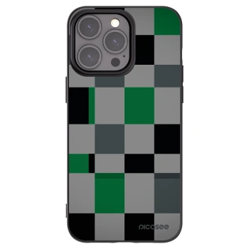 Picasee silikonski črni ovitek za Apple iPhone 15 Pro Max - Block Grid