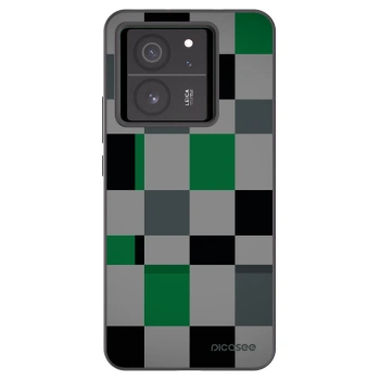 Picasee silikonski črni ovitek za Xiaomi 13T Pro - Block Grid