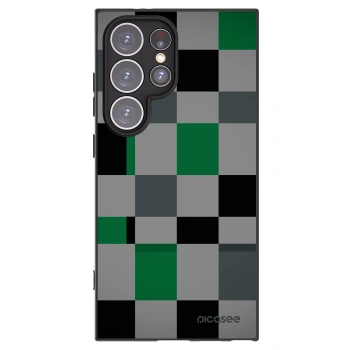 Picasee silikonski črni ovitek za Samsung Galaxy S24 Ultra S928B 5G - Block Grid