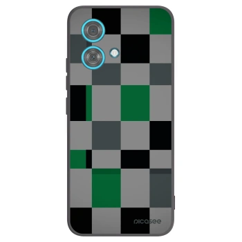 Picasee silikonski črni ovitek za Motorola Edge 40 Neo - Block Grid