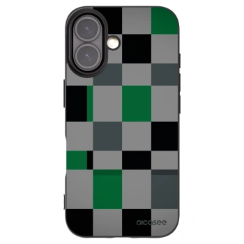 Picasee silikonski črni ovitek za Apple iPhone 16 - Block Grid