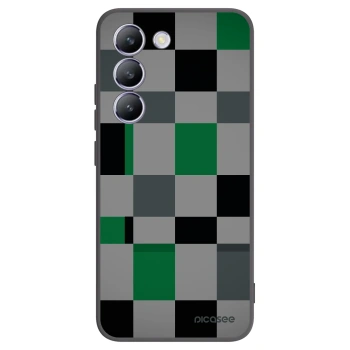 Picasee silikonski črni ovitek za Vivo V40 SE 5G - Block Grid