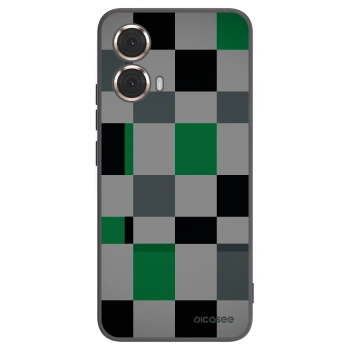 Picasee silikonski črni ovitek za Motorola Moto G85 - Block Grid