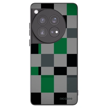 Picasee silikonski črni ovitek za OnePlus 12 5G - Block Grid