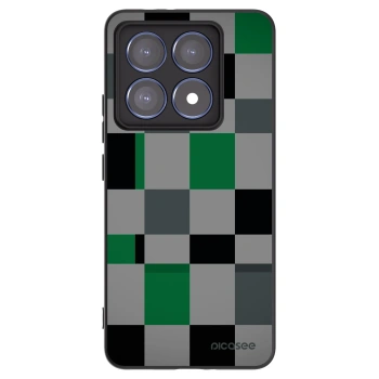 Picasee silikonski črni ovitek za Xiaomi 14T Pro - Block Grid