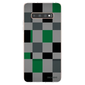 Picasee silikonski prozorni ovitek za Samsung Galaxy S10 Plus G975 - Block Grid