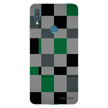 Picasee silikonski prozorni ovitek za Huawei Y7 2019 - Block Grid