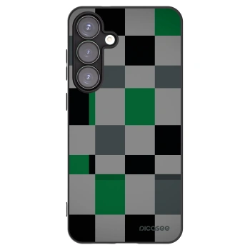 Picasee silikonski črni ovitek za Samsung Galaxy S25+ 5G - Block Grid