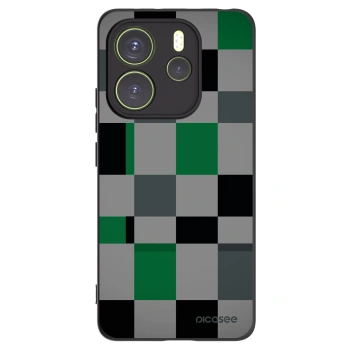 Picasee silikonski črni ovitek za Xiaomi Redmi Note 14 4G - Block Grid
