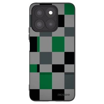 Picasee silikonski črni ovitek za Honor X8c - Block Grid