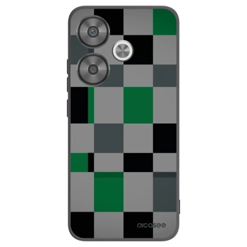 Picasee silikonski črni ovitek za Xiaomi Poco F6 - Block Grid