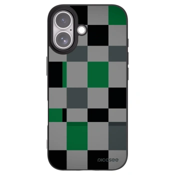 Picasee silikonski črni ovitek za Apple iPhone 17 - Block Grid