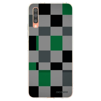 Picasee silikonski prozorni ovitek za Samsung Galaxy A70 A705F - Block Grid