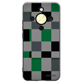Picasee silikonski črni ovitek za Honor Magic8 Lite 5G - Block Grid