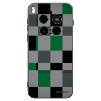 Picasee silikonski črni ovitek za Vivo X300 Pro - Block Grid