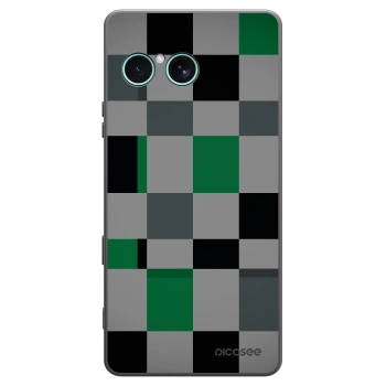 Picasee silikonski črni ovitek za Sony Xperia 10 VII - Block Grid