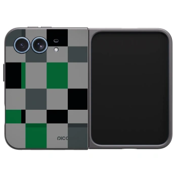 Picasee silikonski črni ovitek za Apple iPhone Duo - Block Grid
