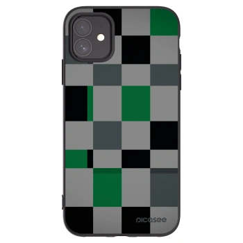 Picasee silikonski črni ovitek za Apple iPhone 11 - Block Grid