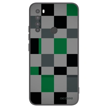 Picasee silikonski črni ovitek za Xiaomi Redmi Note 8 - Block Grid