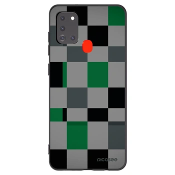 Picasee silikonski črni ovitek za Samsung Galaxy A21s - Block Grid