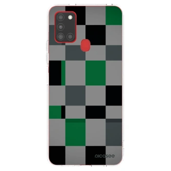 Picasee silikonski prozorni ovitek za Samsung Galaxy A21s - Block Grid