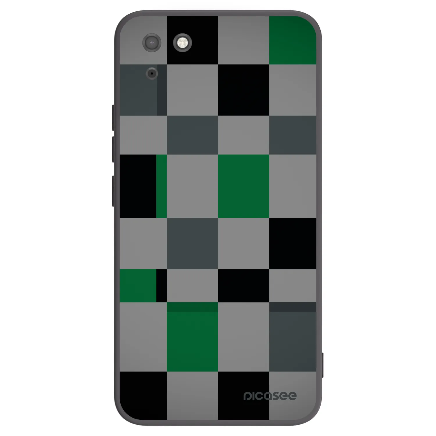 Picasee silikonski črni ovitek za Huawei Y5P - Block Grid