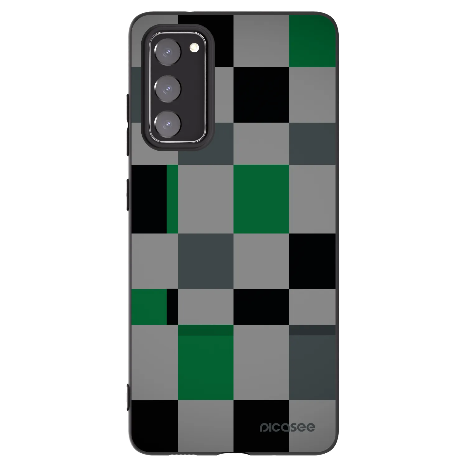 Picasee silikonski črni ovitek za Samsung Galaxy S20 FE - Block Grid