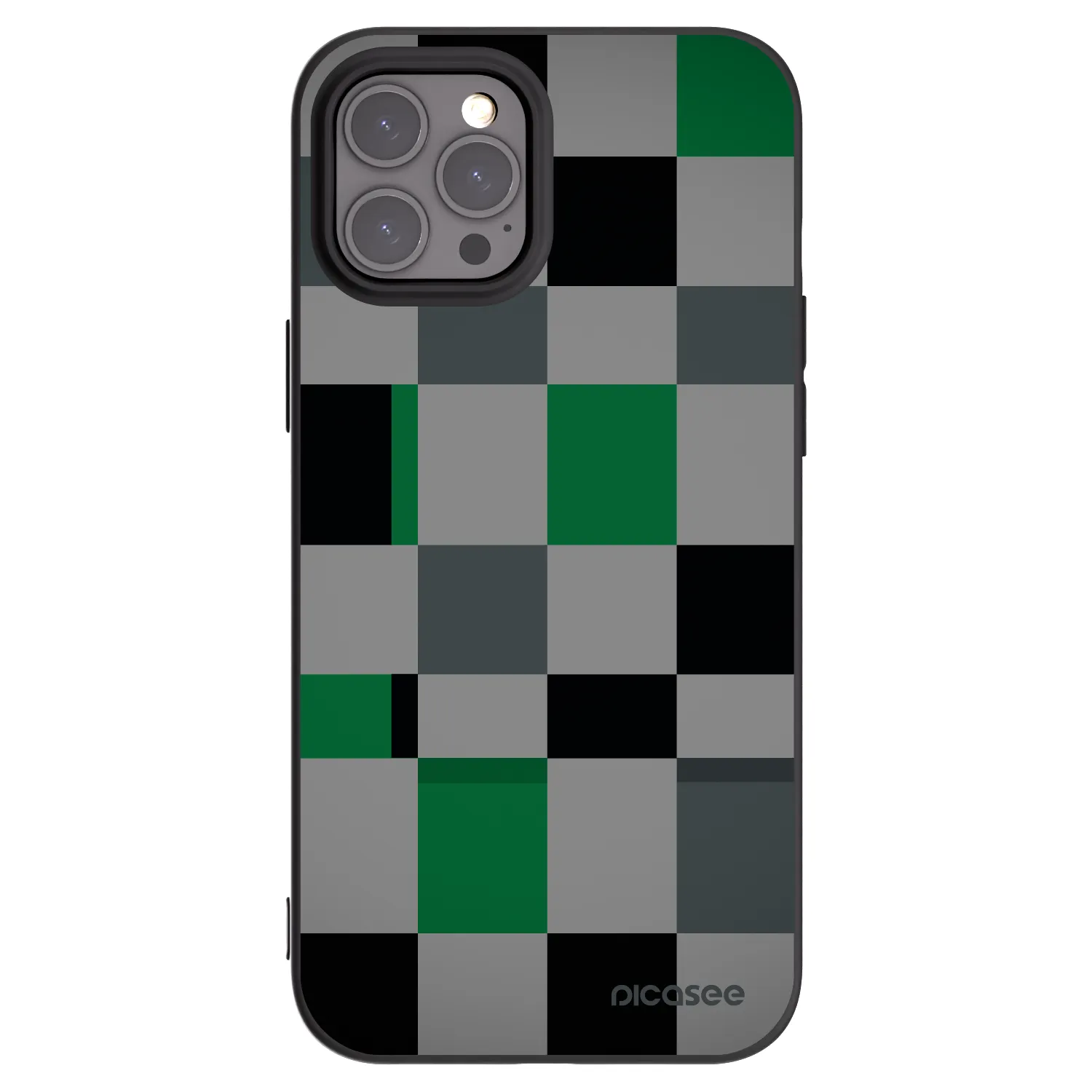 Picasee silikonski črni ovitek za Apple iPhone 12 Pro Max - Block Grid