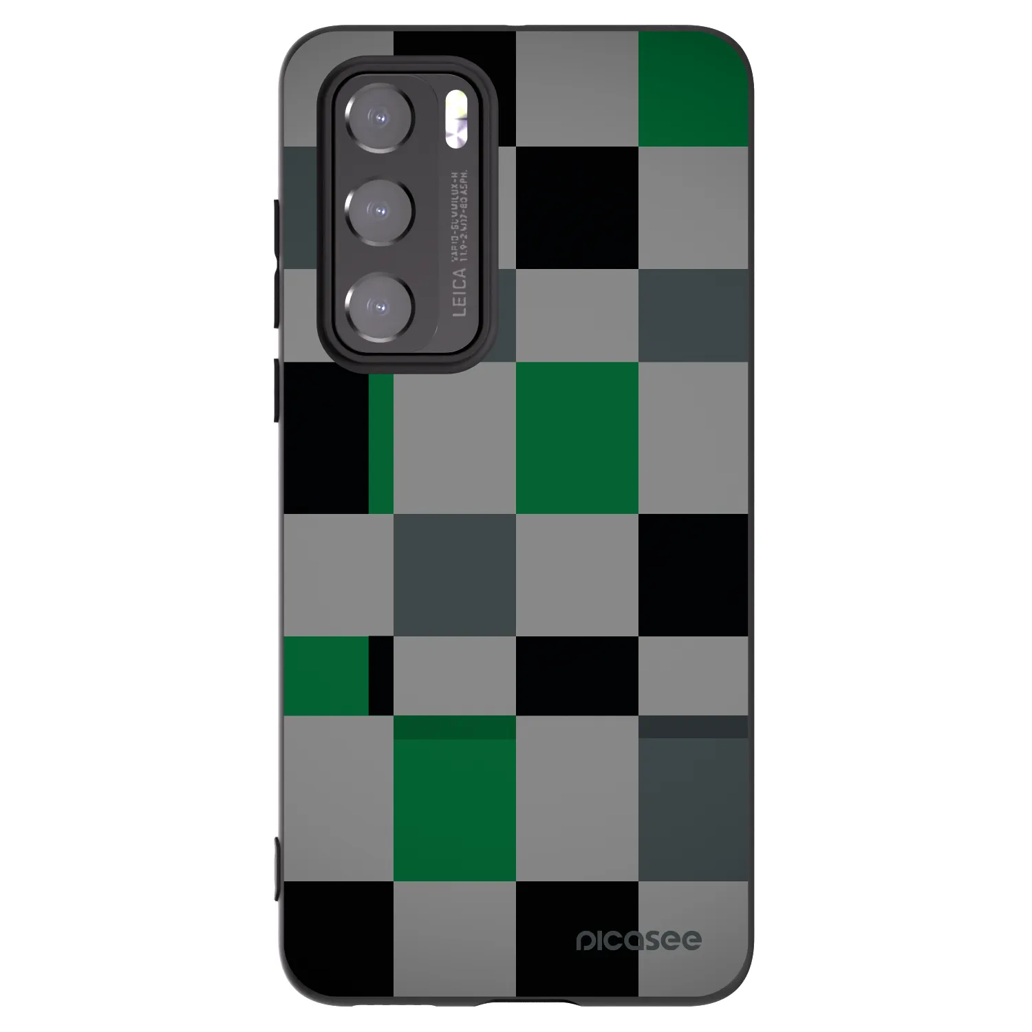 Picasee silikonski črni ovitek za Huawei P40 - Block Grid