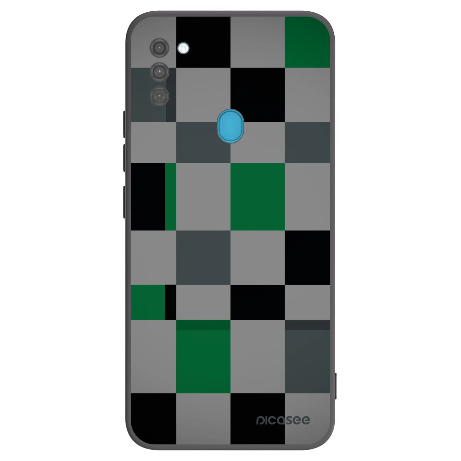 Picasee silikonski črni ovitek za Samsung Galaxy M11 - Block Grid